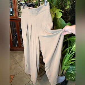 High-Rise Wide-Leg Doris Pants in Khaki